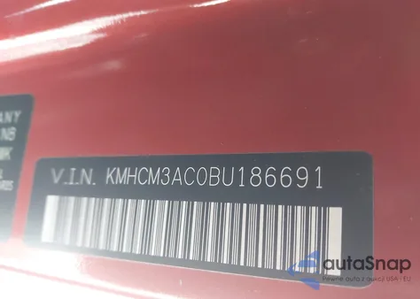 2011 Hyundai Accent Gs z USA, uszkodzony, nr VIN KMHCM3AC0BU186691